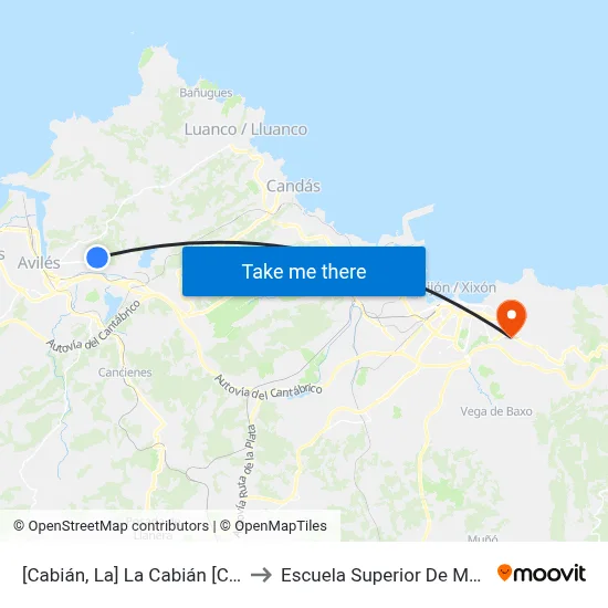 [Cabián, La]  La Cabián [Cta 00259] to Escuela Superior De Marina Civil map