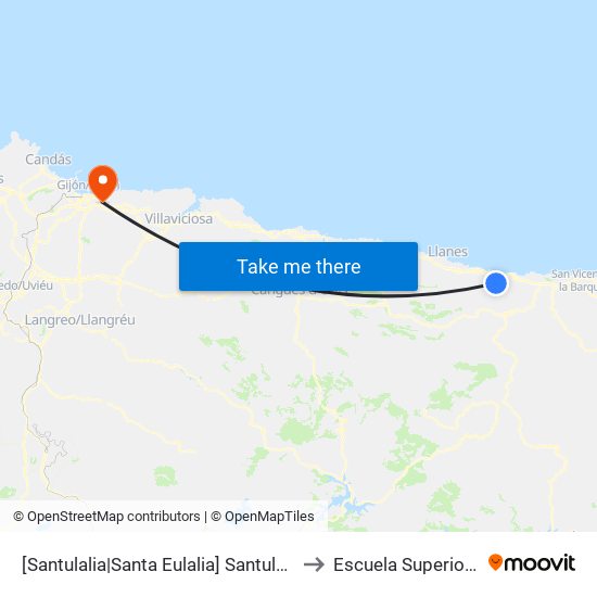 [Santulalia|Santa Eulalia]  Santulalia De Carranzo [Cta 03720] to Escuela Superior De Marina Civil map