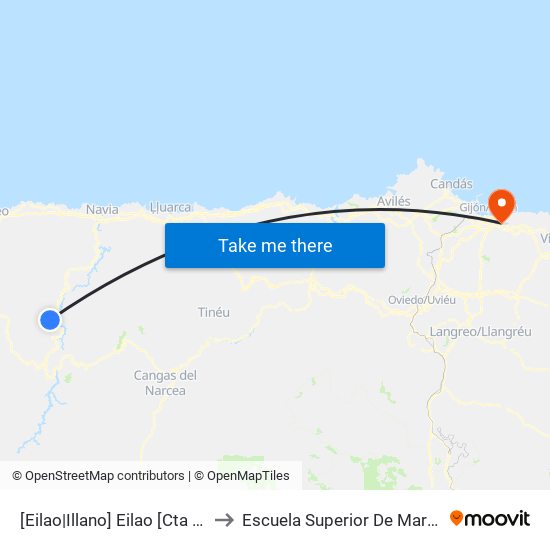 [Eilao|Illano]  Eilao [Cta 05836] to Escuela Superior De Marina Civil map