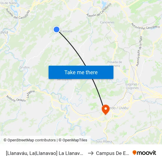 [Llanaváu, La|Llanavao]  La Llanaváu [Cta 00106] to Campus De El Cristo map