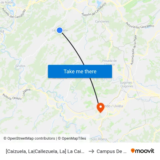 [Caizuela, La|Callezuela, La]  La Caizuela [Cta 00172] to Campus De El Cristo map