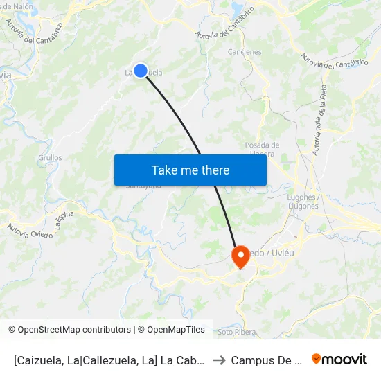 [Caizuela, La|Callezuela, La]  La Caballera [Cta 00174] to Campus De El Cristo map