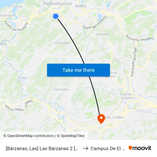 [Bárzanas, Las]  Las Bárzanas 2 [Cta 00198] to Campus De El Cristo map