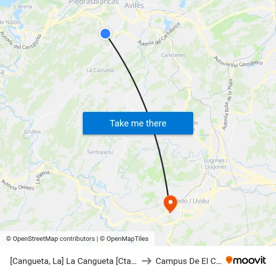 [Cangueta, La]  La Cangueta [Cta 00204] to Campus De El Cristo map