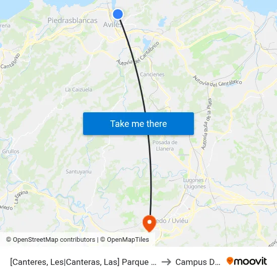 [Canteres, Les|Canteras, Las]  Parque Lobos - Edersa [Cta 00214] to Campus De El Cristo map