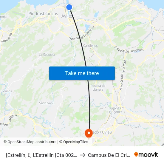 [Estrellín, L']  L'Estrellín [Cta 00216] to Campus De El Cristo map