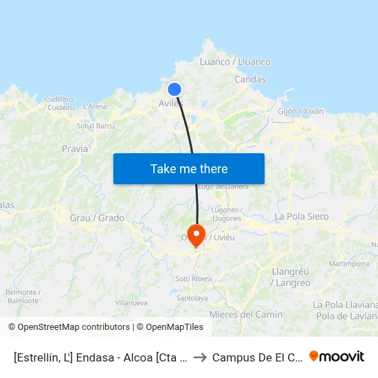 [Estrellín, L']  Endasa - Alcoa [Cta 00218] to Campus De El Cristo map