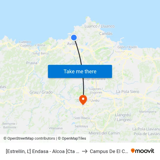 [Estrellín, L']  Endasa - Alcoa [Cta 00219] to Campus De El Cristo map