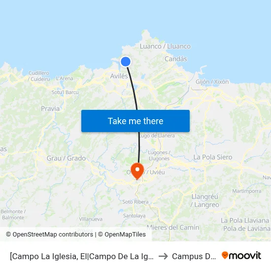 [Campo La Iglesia, El|Campo De La Iglesia]  Baragaña [Cta 00235] to Campus De El Cristo map