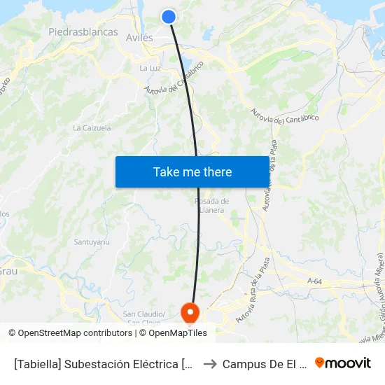 [Tabiella]  Subestación Eléctrica [Cta 00243] to Campus De El Cristo map