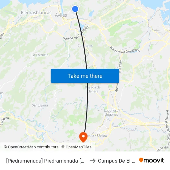 [Piedramenuda]  Piedramenuda [Cta 00270] to Campus De El Cristo map