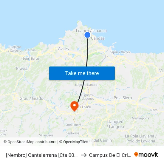 [Nembro]  Cantalarrana [Cta 00290] to Campus De El Cristo map