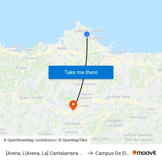 [Arena, L'|Arena, La]  Cantalarrana 2 [Cta 00292] to Campus De El Cristo map