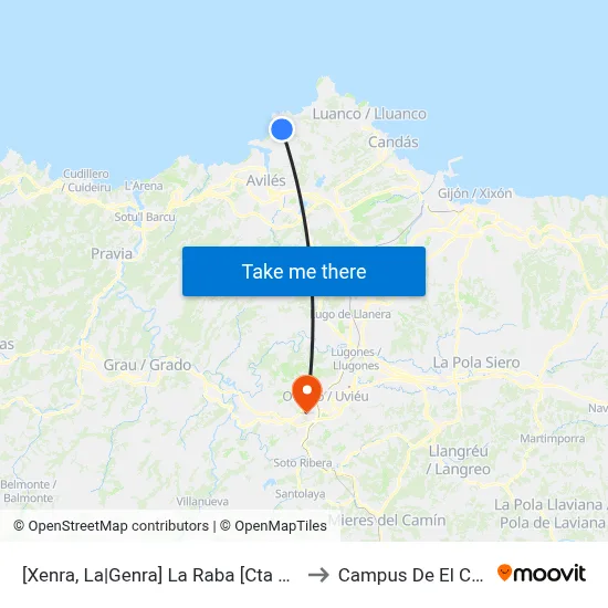 [Xenra, La|Genra]  La Raba [Cta 00307] to Campus De El Cristo map