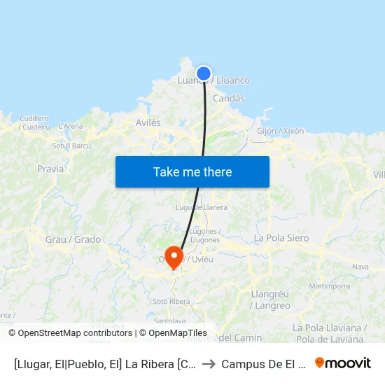 [Llugar, El|Pueblo, El]  La Ribera [Cta 00334] to Campus De El Cristo map