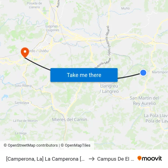[Camperona, La]  La Camperona [Cta 00363] to Campus De El Cristo map