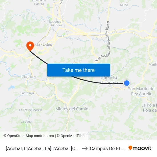 [Acebal, L'|Acebal, La]  L'Acebal [Cta 00382] to Campus De El Cristo map