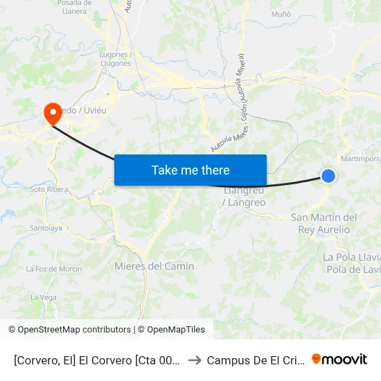 [Corvero, El]  El Corvero [Cta 00477] to Campus De El Cristo map