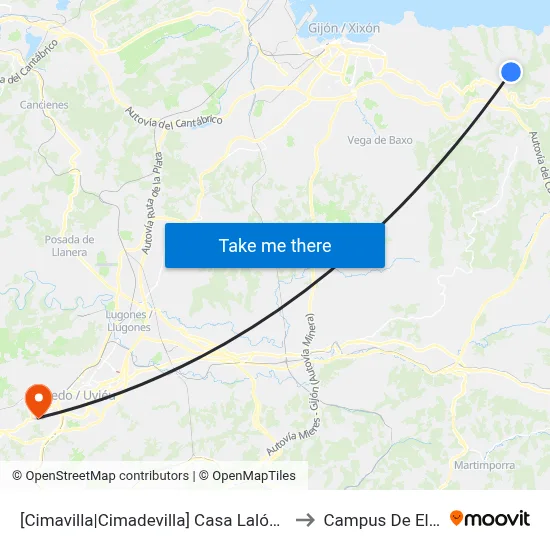 [Cimavilla|Cimadevilla]  Casa Lalón [Cta 00525] to Campus De El Cristo map