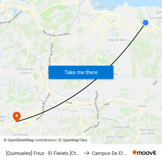 [Quintueles]  Friuz - El Fielato [Cta 00546] to Campus De El Cristo map