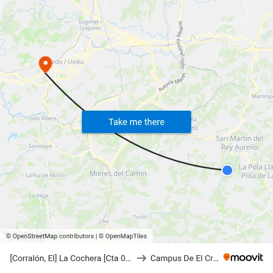 [Corralón, El]  La Cochera [Cta 00639] to Campus De El Cristo map