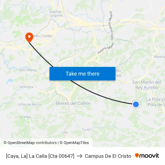 [Caya, La]  La Calla [Cta 00647] to Campus De El Cristo map