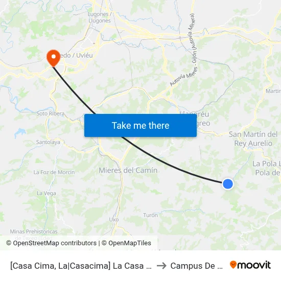 [Casa Cima, La|Casacima]  La Casa Cima [Cta 00655] to Campus De El Cristo map