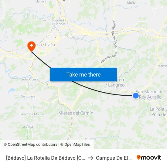 [Bédavo]  La Rotella De Bédavo [Cta 00685] to Campus De El Cristo map