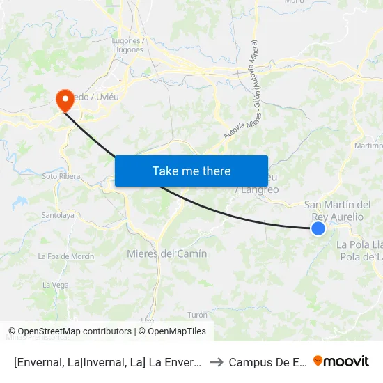 [Envernal, La|Invernal, La]  La Envernal [Cta 00698] to Campus De El Cristo map