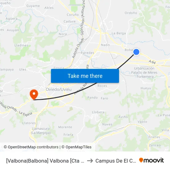[Valbona|Balbona]  Valbona [Cta 00773] to Campus De El Cristo map