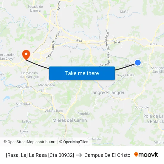 [Rasa, La]  La Rasa [Cta 00932] to Campus De El Cristo map