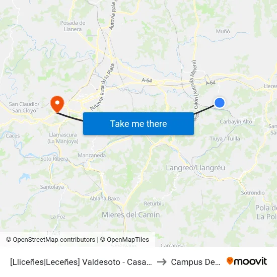 [Lliceñes|Leceñes]  Valdesoto - Casa Remigio [Cta 00939] to Campus De El Cristo map