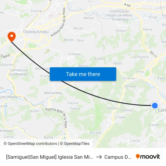 [Samiguel|San Miguel]  Iglesia San Miguel De Lada [Cta 01150] to Campus De El Cristo map
