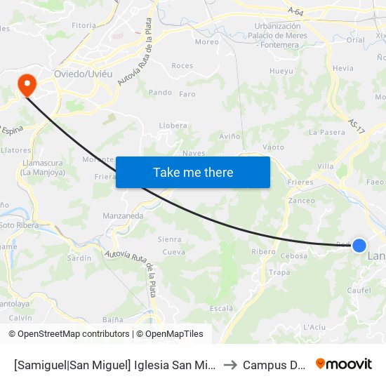 [Samiguel|San Miguel]  Iglesia San Miguel De Lada [Cta 01151] to Campus De El Cristo map