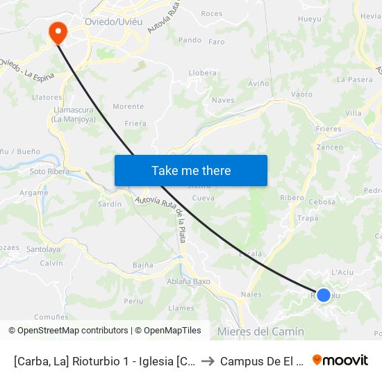 [Carba, La]  Rioturbio 1 - Iglesia [Cta 01271] to Campus De El Cristo map