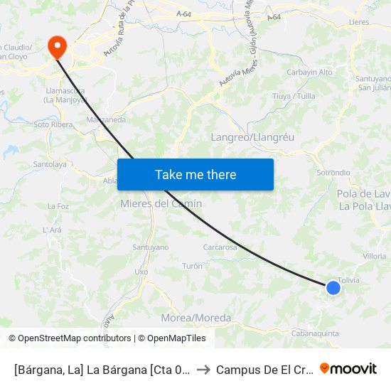 [Bárgana, La]  La Bárgana [Cta 01332] to Campus De El Cristo map