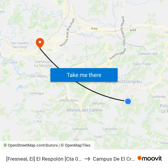 [Fresneal, El]  El Respolón [Cta 01411] to Campus De El Cristo map