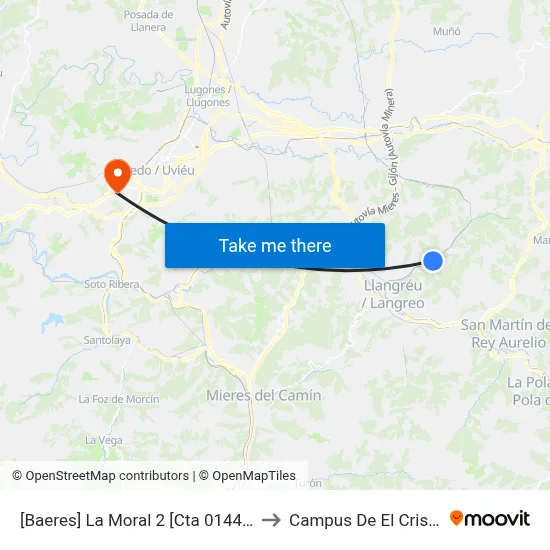 [Baeres]  La Moral 2 [Cta 01441] to Campus De El Cristo map