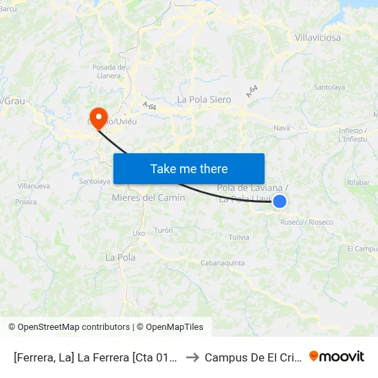 [Ferrera, La]  La Ferrera [Cta 01463] to Campus De El Cristo map