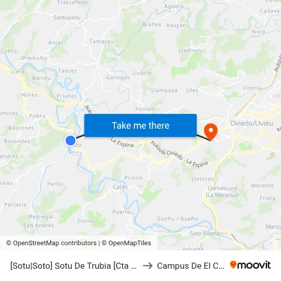 [Sotu|Soto]  Sotu De Trubia [Cta 01609] to Campus De El Cristo map