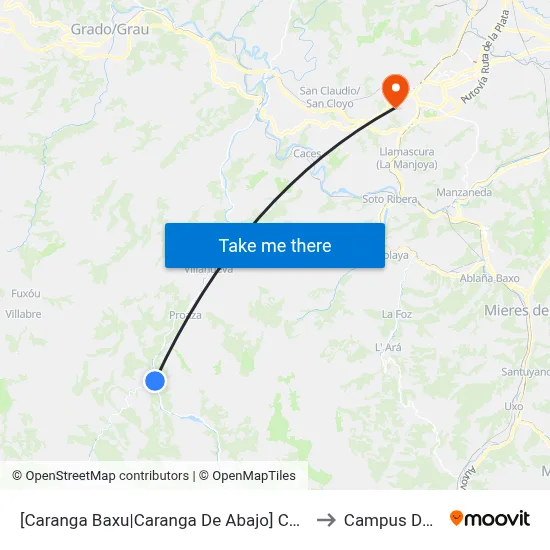 [Caranga Baxu|Caranga De Abajo]  Caranga Baxu [Cta 01623] to Campus De El Cristo map