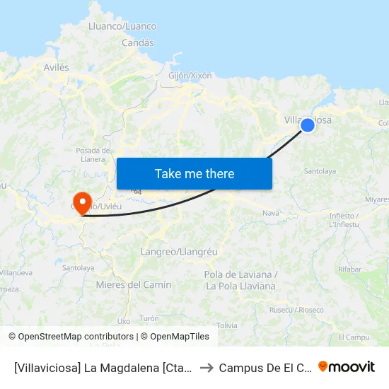 [Villaviciosa]  La Magdalena [Cta 01831] to Campus De El Cristo map