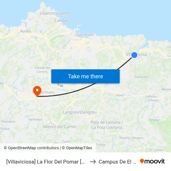 [Villaviciosa]  La Flor Del Pomar [Cta 01834] to Campus De El Cristo map