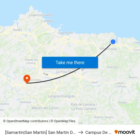 [Samartín|San Martín]  San Martín Del Mar [Cta 01842] to Campus De El Cristo map