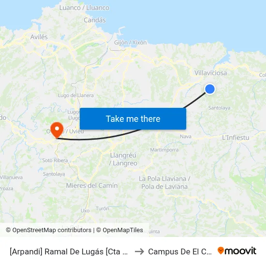 [Arpandi]  Ramal De Lugás [Cta 01911] to Campus De El Cristo map