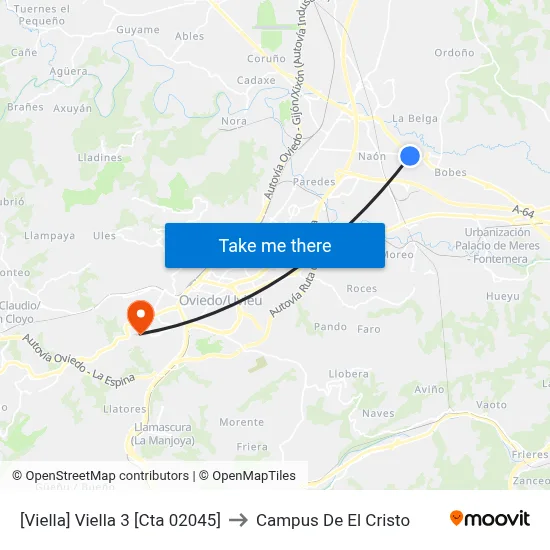 [Viella]  Viella 3 [Cta 02045] to Campus De El Cristo map