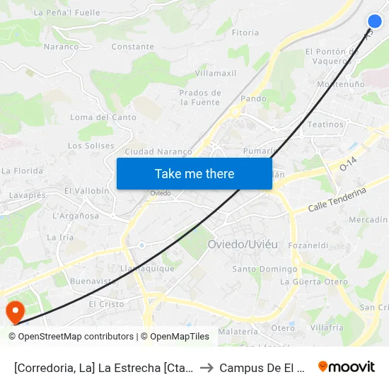 [Corredoria, La]  La Estrecha [Cta 02071] to Campus De El Cristo map