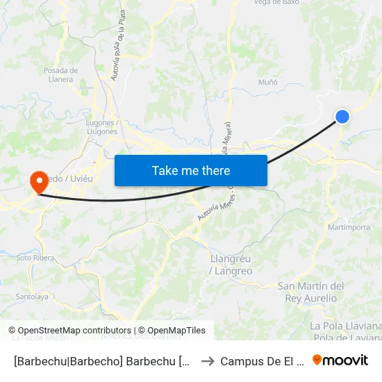[Barbechu|Barbecho]  Barbechu [Cta 02108] to Campus De El Cristo map