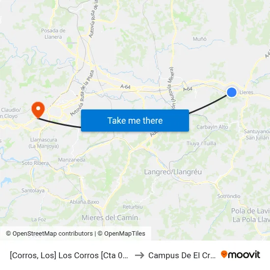 [Corros, Los]  Los Corros [Cta 02203] to Campus De El Cristo map