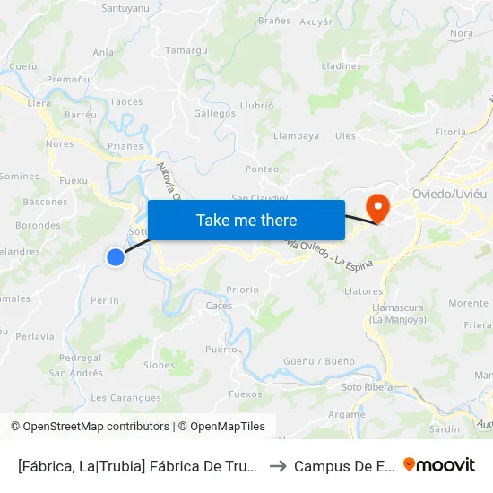 [Fábrica, La|Trubia]  Fábrica De Trubia [Cta 02443] to Campus De El Cristo map